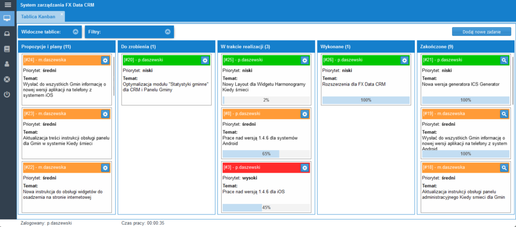 Moduł Kanban dla systemów FX